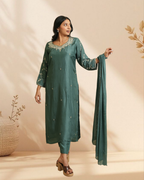 Teal Green Chanderi Suit