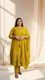 Sunshine-Ready Mustard Embroidered Kurta Suit