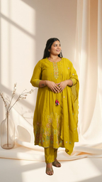 Sunshine-Ready Mustard Embroidered Kurta Suit