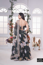 Elegant Bottle Green Lehenga Set with Intricate Embellished Corset Blouse