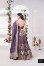 Royal Wine Elegance – A Timeless Banarasi Lehenga for Grand Celebrations