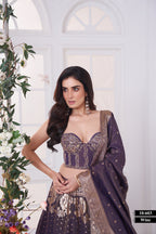 Royal Wine Elegance – A Timeless Banarasi Lehenga for Grand Celebrations