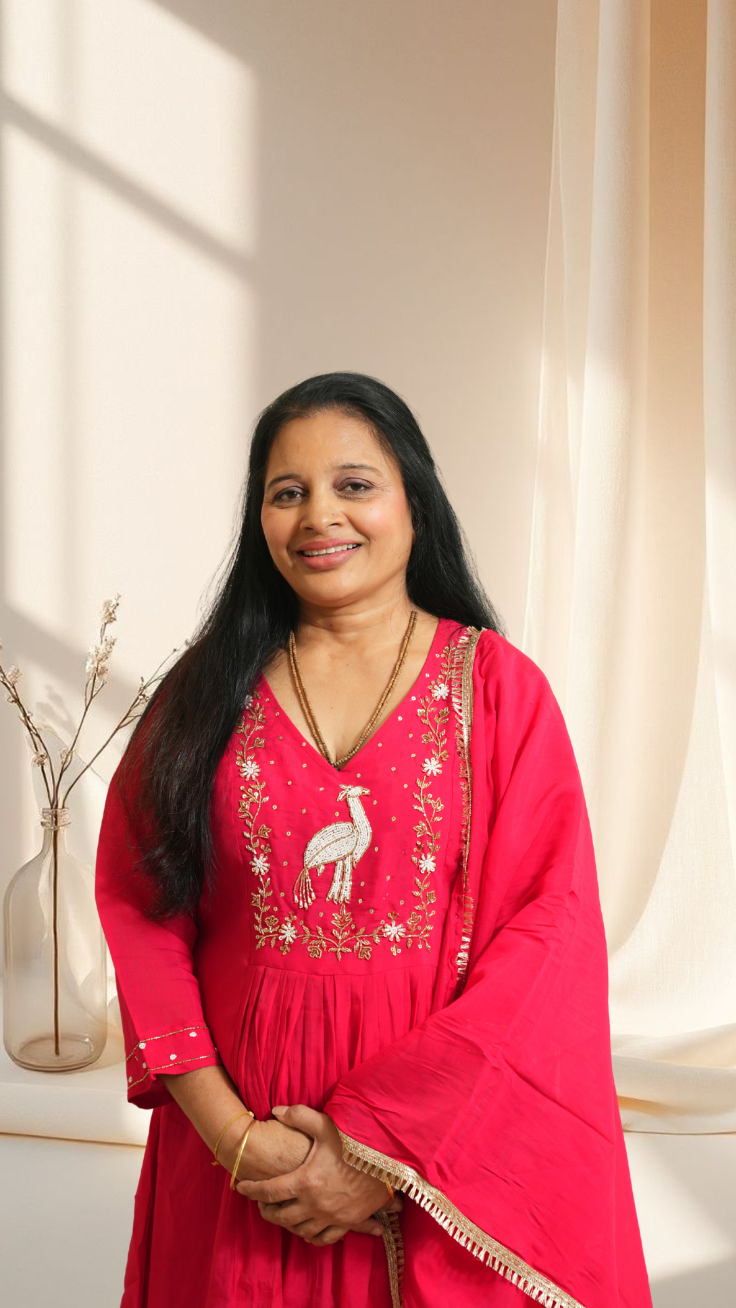 Elegant Fuchsia Pink Embroidered Cotton Suit