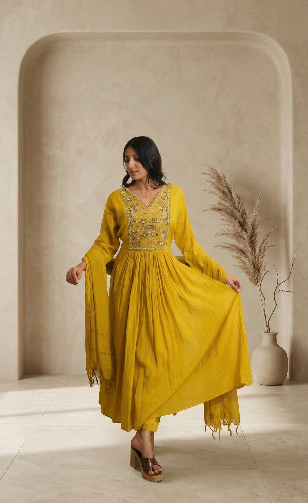 Mustard Yellow A-Line Suit