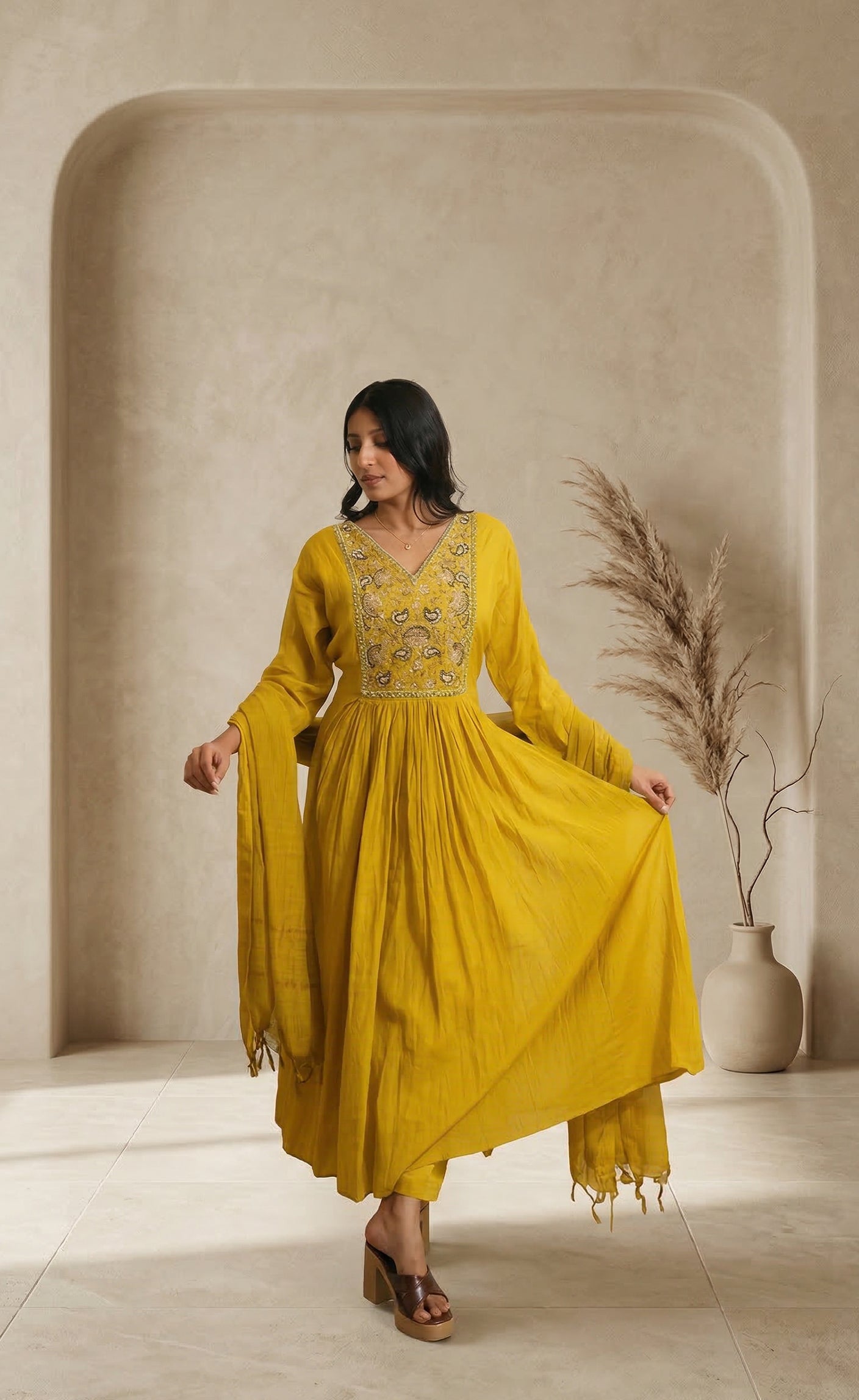 Mustard Yellow A-Line Suit