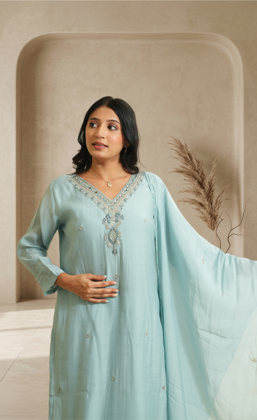 Elegant pastel grace for effortless everyday and festive wear
