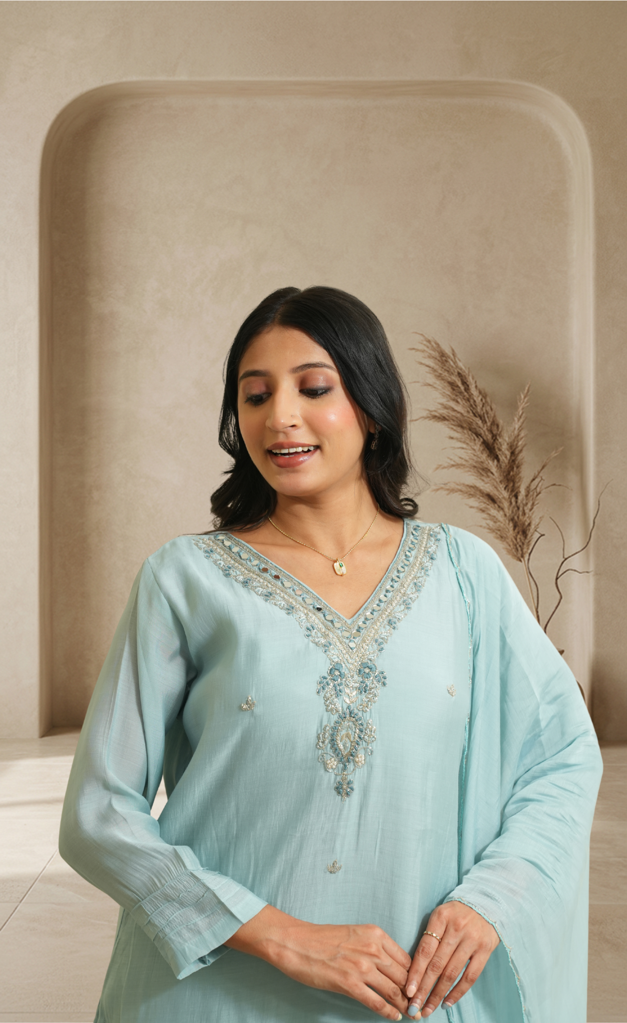 Elegant pastel grace for effortless everyday and festive wear