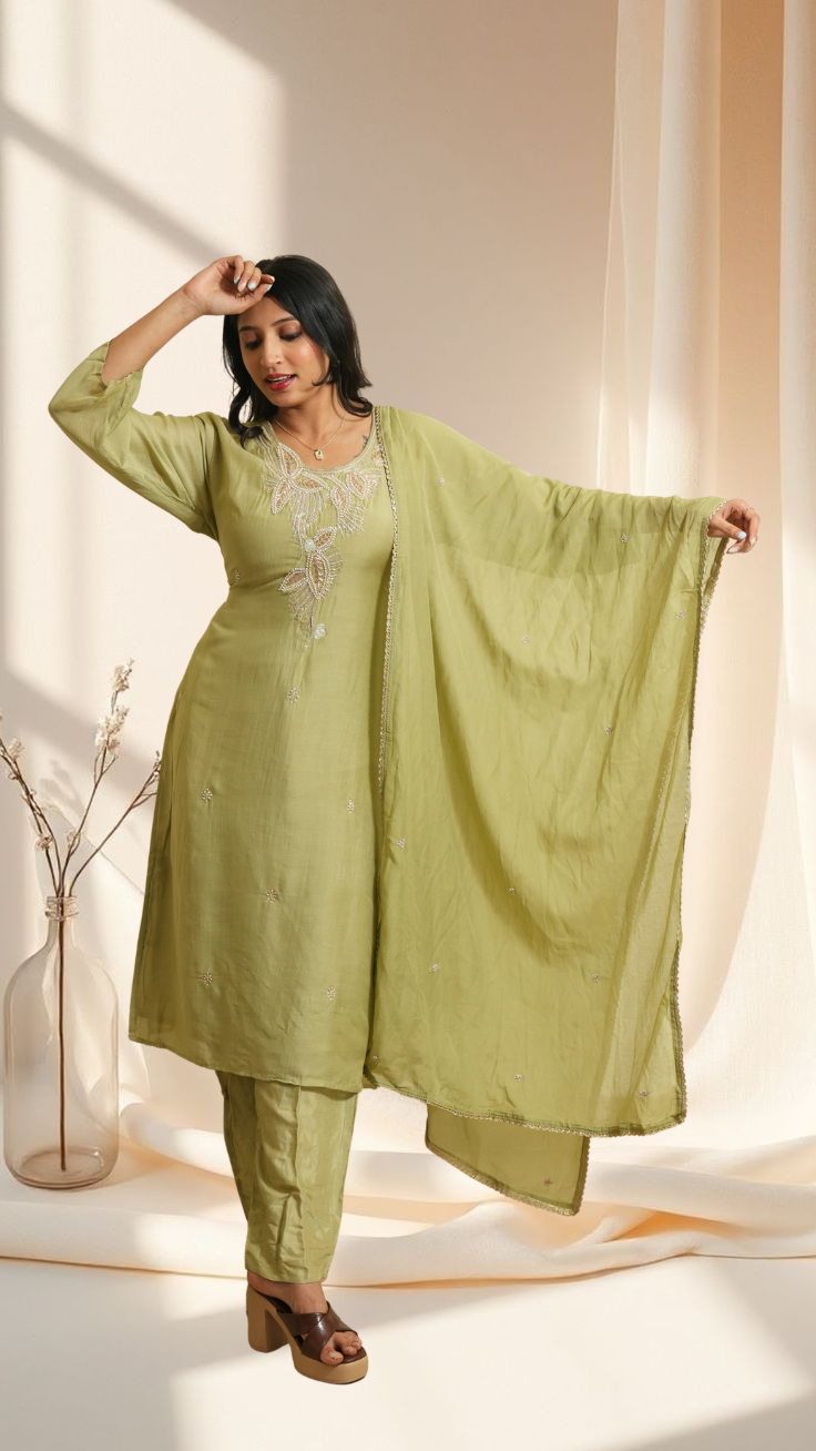 Graceful Pastel Green Kurta Suit