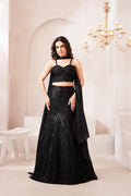 Elegant Black Sequin Lehenga Set for Glamorous Evening & Party Wear
