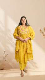 Sunshine Ready Elegance in a Breezy Embroidered Ethnic Suit
