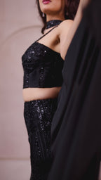 Elegant Black Sequin Lehenga Set for Glamorous Evening & Party Wear