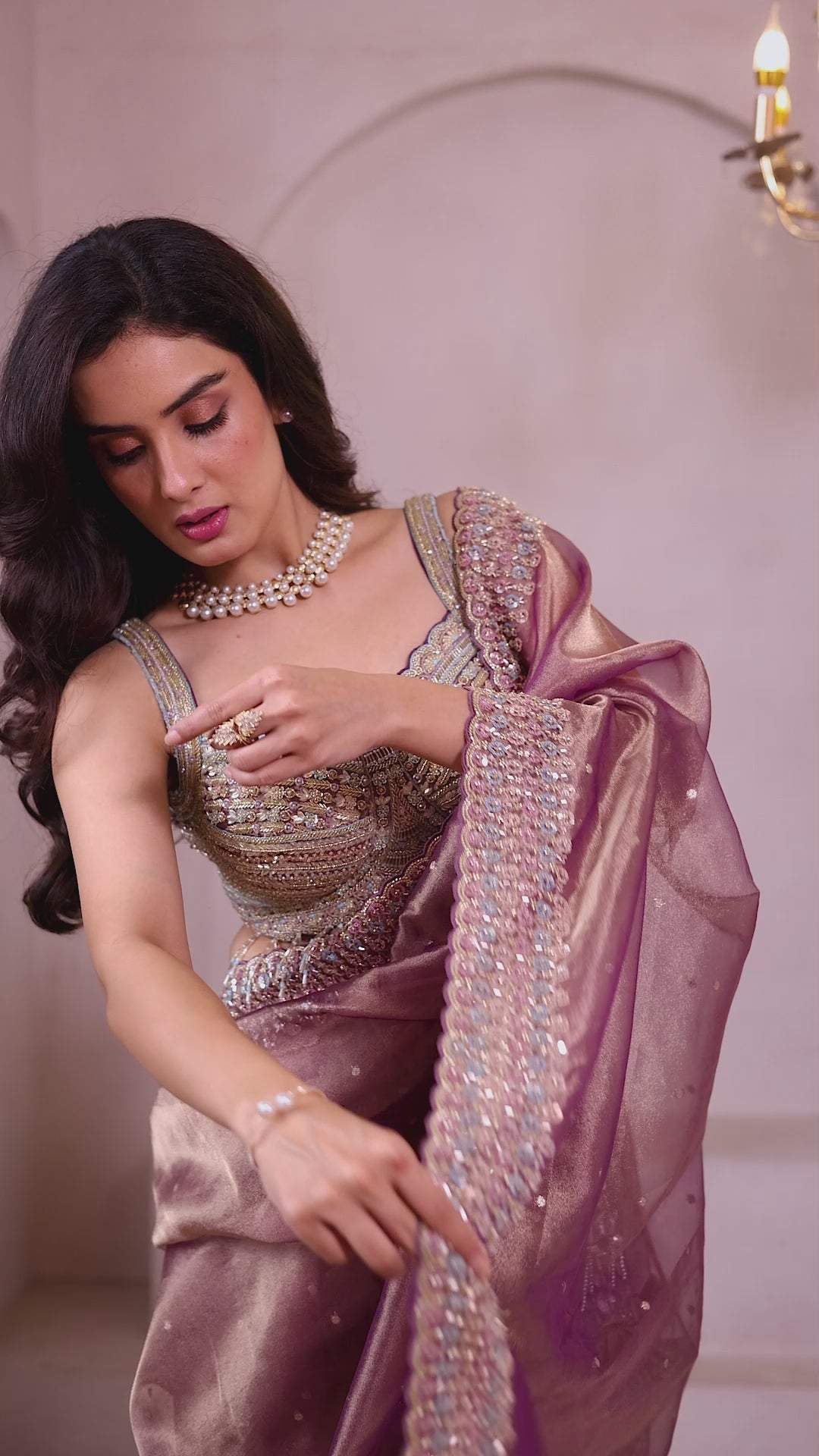 Elegant taupe Brown Embroidered Saree with Designer Blouse – Perfect for Wedding & Festive Wear