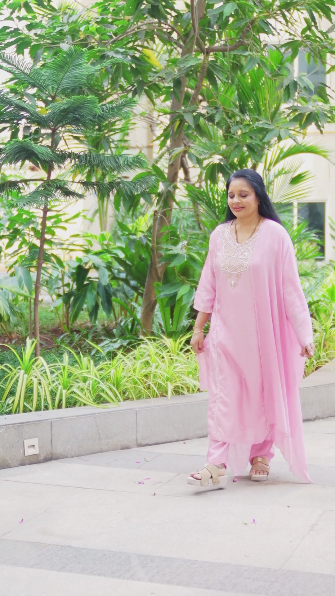 Elegant Blush Pink Kurta With Delicate Embroidery Suit