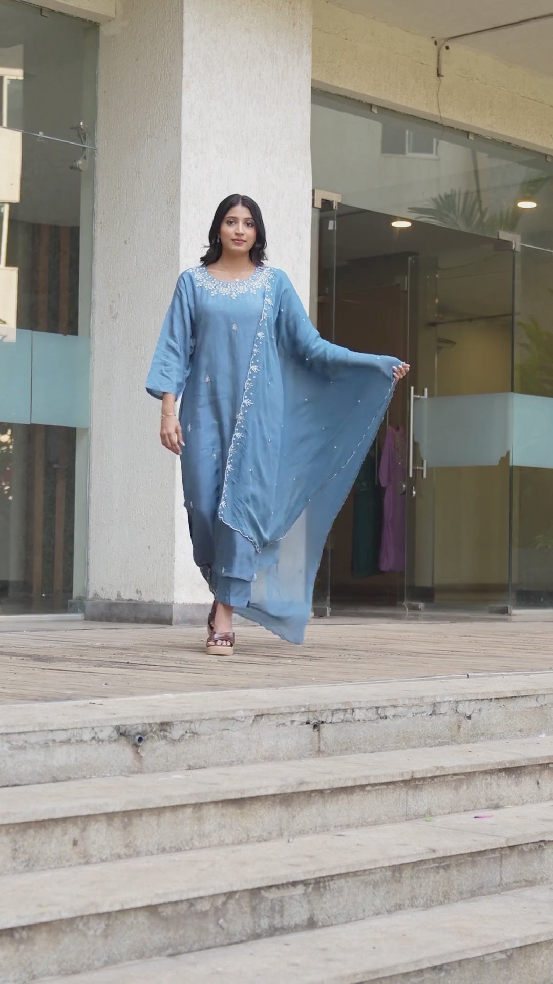 Elegant minimal embroidery with a graceful everyday festive appeal