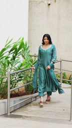 Teal Green Chanderi Suit