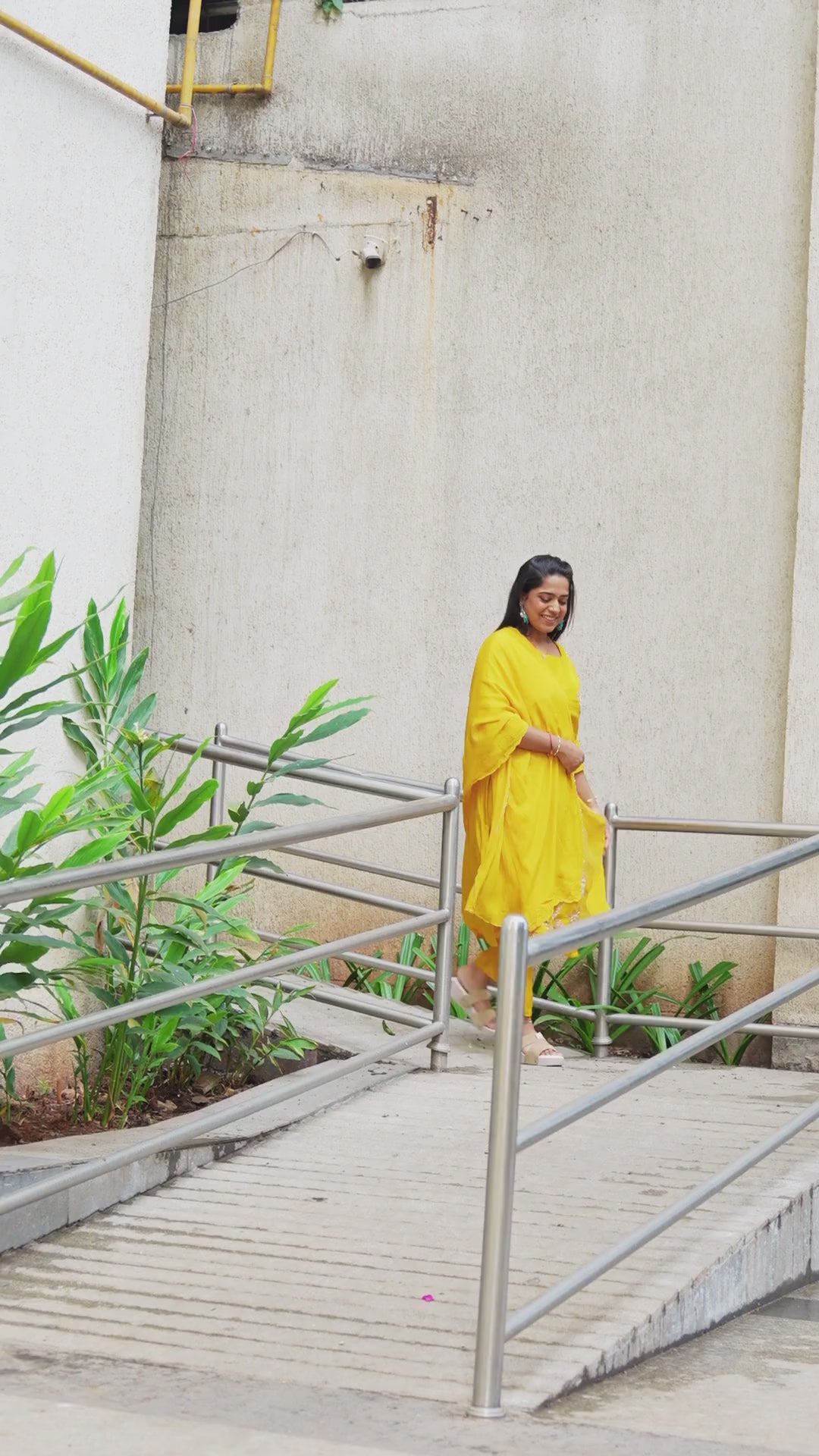 Radiant festive elegance in a vibrant yellow embroidered kurta set