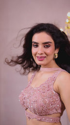 Elegant Blush Pink Glam Set – Where Modern Grace Meets Festive Charm