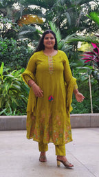 Sunshine-Ready Mustard Embroidered Kurta Suit