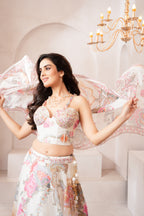 Elegant Pastel Floral Lehenga Set – Perfect for Weddings & Festive Celebrations