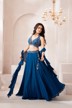 Elegant Royal Blue Designer Lehenga Set for Glamorous Festive Look